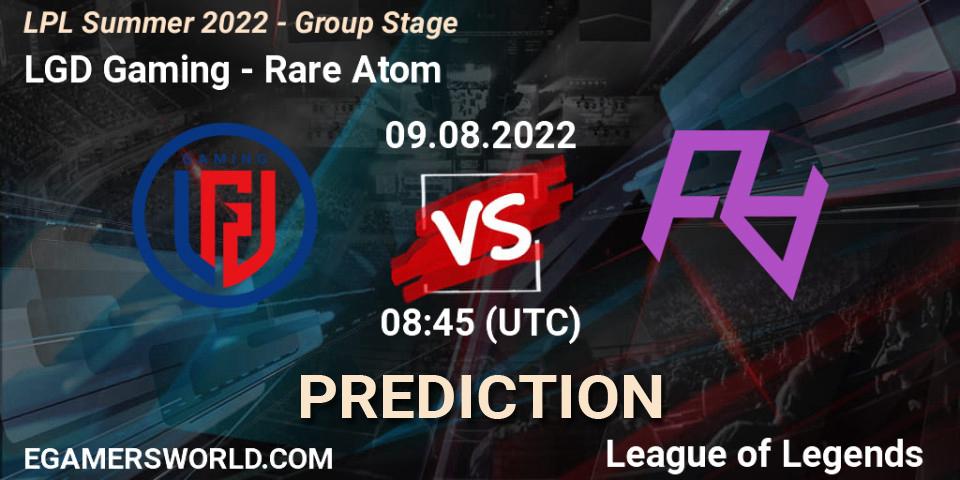LGD Gaming vs Rare Atom: Match Prediction. 09.08.22, LoL, LPL Summer 2022 - Group Stage
