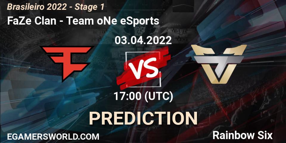 FaZe Clan vs Team oNe eSports: Match Prediction. 03.04.2022 at 17:00, Rainbow Six, Brasileirão 2022 - Stage 1