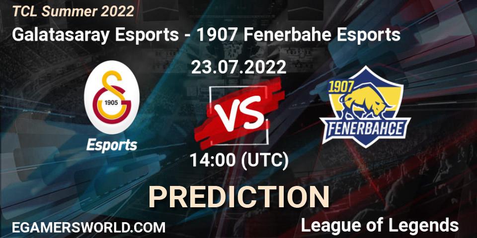 Galatasaray Esports vs 1907 Fenerbahçe Esports: Match Prediction. 23.07.22, LoL, TCL Summer 2022