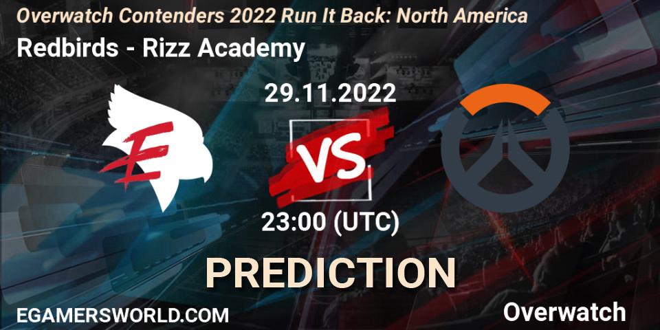 Redbirds vs Rizz Academy: Match Prediction. 08.12.2022 at 23:00, Overwatch, Overwatch Contenders 2022 Run It Back: North America
