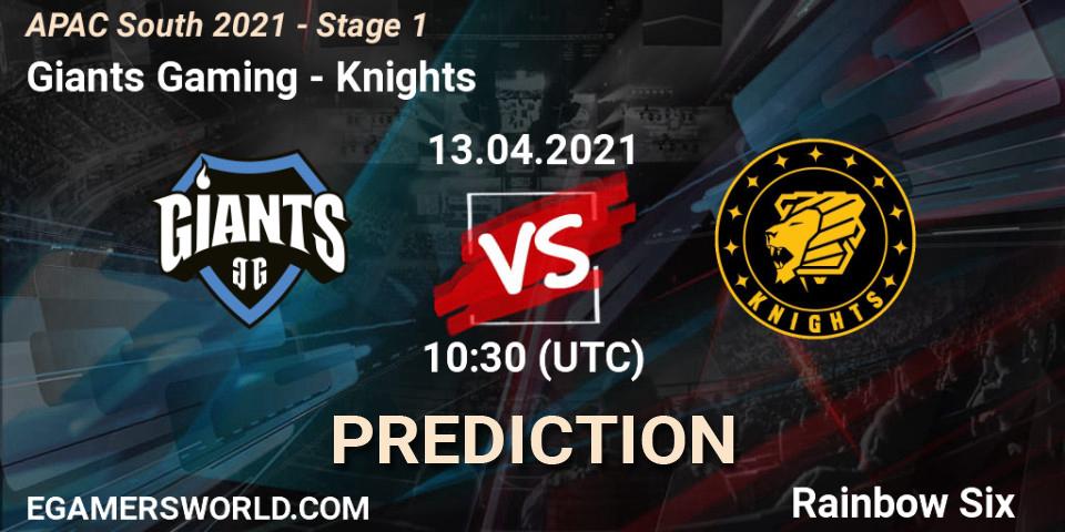 Giants Gaming vs Knights: Match Prediction. 13.04.21, Rainbow Six, APAC South 2021 - Stage 1