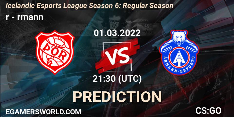 Þór vs Ármann: Match Prediction. 01.03.2022 at 21:30, Counter-Strike (CS2), Icelandic Esports League Season 6: Regular Season