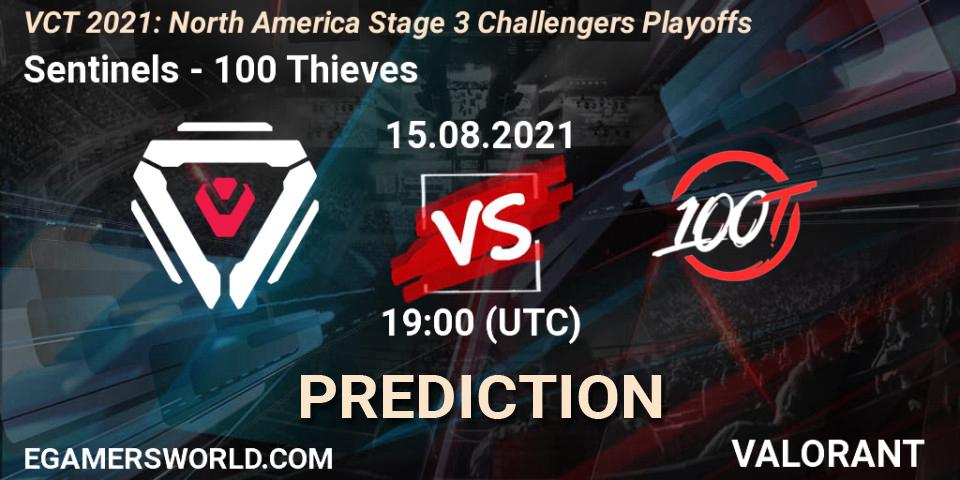 Sentinels vs 100 Thieves: Match Prediction. 15.08.21, VALORANT, VCT 2021: North America Stage 3 Challengers Playoffs