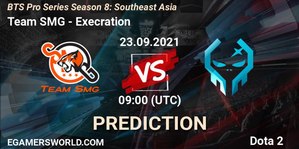Team SMG vs Execration: Match Prediction. 23.09.2021 at 09:01, Dota 2, BTS Pro Series Season 8: Southeast Asia
