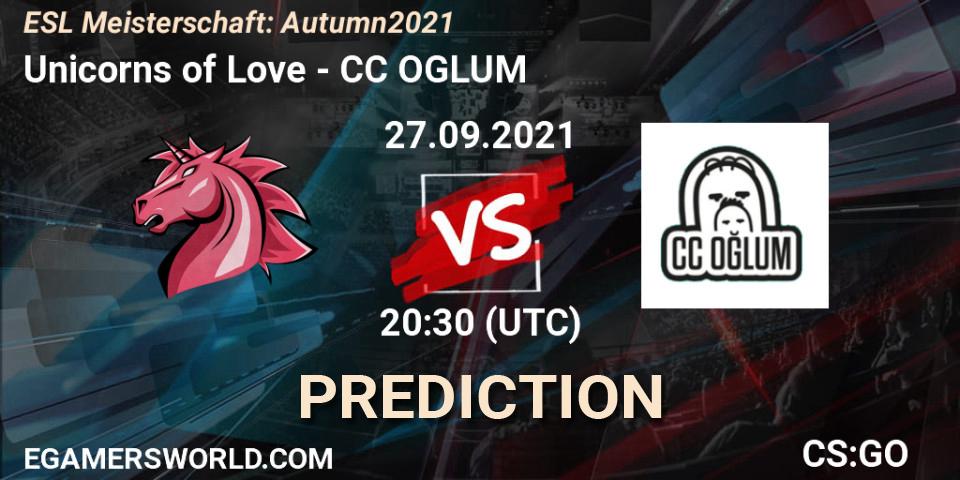 Unicorns of Love vs CC OGLUM: Match Prediction. 27.09.2021 at 20:30, Counter-Strike (CS2), ESL Meisterschaft: Autumn 2021