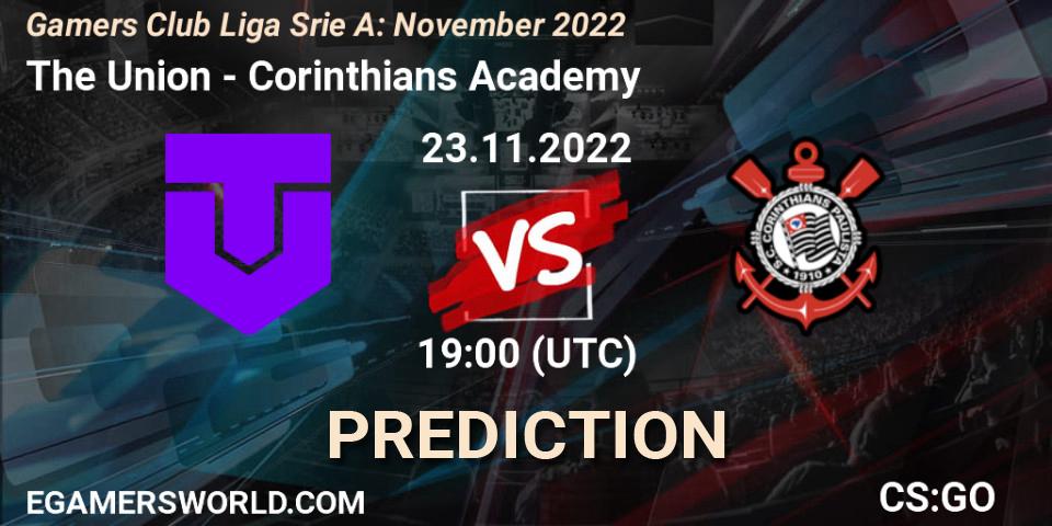 The Union vs Corinthians Academy: Match Prediction. 23.11.22, CS2 (CS:GO), Gamers Club Liga Série A: November 2022