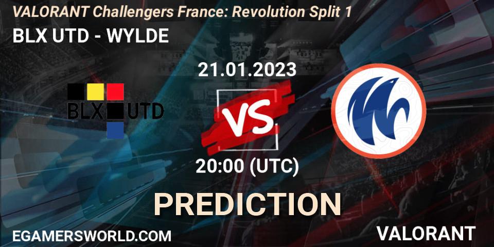 BLX UTD vs WYLDE: Match Prediction. 21.01.2023 at 20:05, VALORANT, VALORANT Challengers 2023 France: Revolution Split 1
