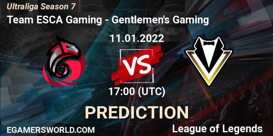 Team ESCA Gaming vs Gentlemen's Gaming: Match Prediction. 11.01.2022 at 17:00, LoL, Ultraliga Season 7