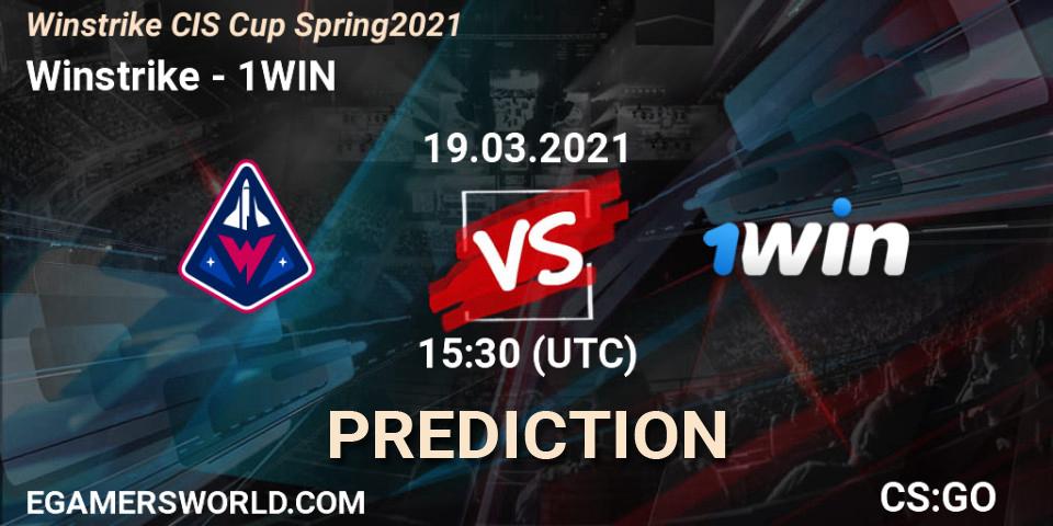 Winstrike vs 1WIN: Match Prediction. 19.03.2021 at 16:10, Counter-Strike (CS2), Winstrike CIS Cup Spring 2021