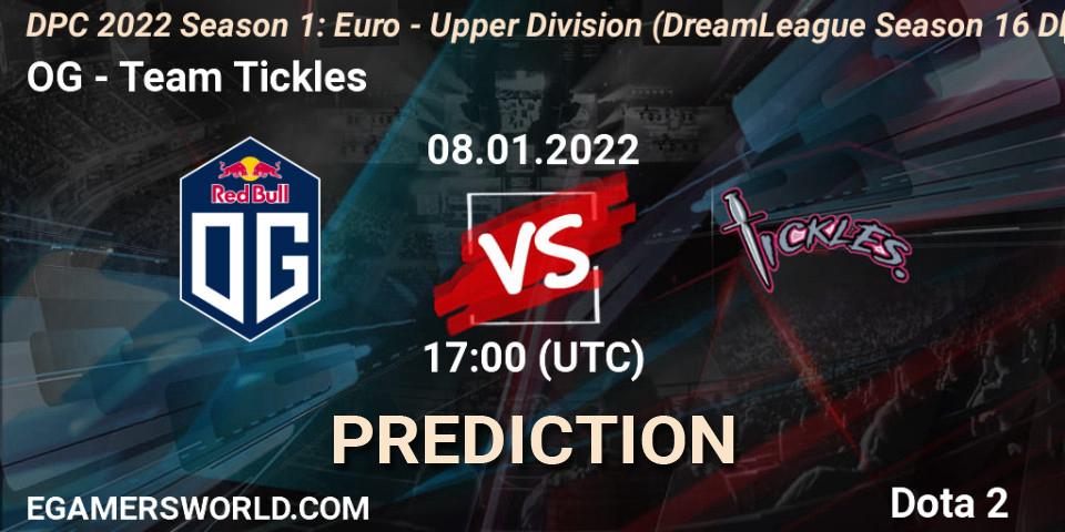 OG vs Team Tickles: Match Prediction. 08.01.2022 at 16:55, Dota 2, DPC 2022 Season 1: Euro - Upper Division (DreamLeague Season 16 DPC WEU)