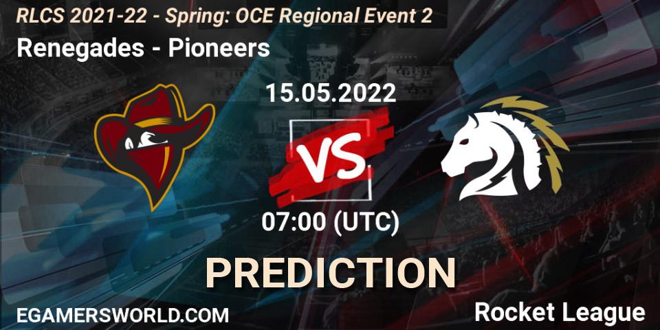 Renegades vs Pioneers: Match Prediction. 15.05.22, Rocket League, RLCS 2021-22 - Spring: OCE Regional Event 2