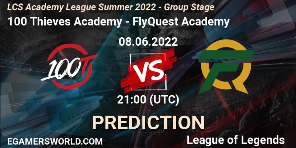 100 Thieves Academy vs FlyQuest Academy: Match Prediction. 08.06.2022 at 20:00, LoL, LCS Academy League Summer 2022 - Group Stage