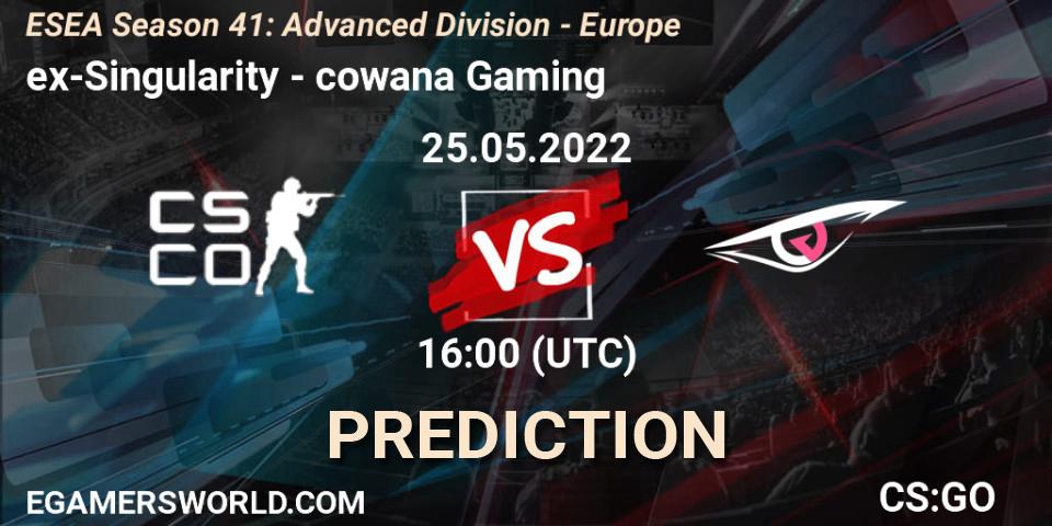 ex-Singularity vs cowana Gaming: Match Prediction. 25.05.22, CS2 (CS:GO), ESEA Season 41: Advanced Division - Europe