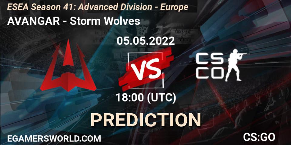 AVANGAR vs Storm Wolves: Match Prediction. 05.05.2022 at 18:00, Counter-Strike (CS2), ESEA Season 41: Advanced Division - Europe