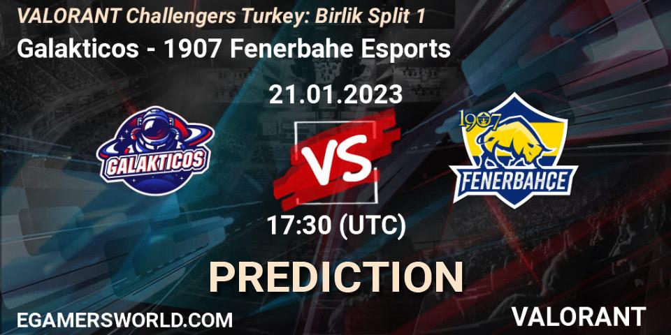Galakticos vs 1907 Fenerbahçe Esports: Match Prediction. 21.01.2023 at 18:30, VALORANT, VALORANT Challengers 2023 Turkey: Birlik Split 1