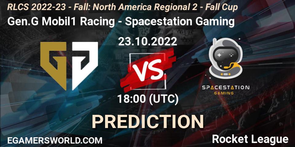 Gen.G Mobil1 Racing vs Spacestation Gaming: Match Prediction. 23.10.2022 at 18:05, Rocket League, RLCS 2022-23 - Fall: North America Regional 2 - Fall Cup