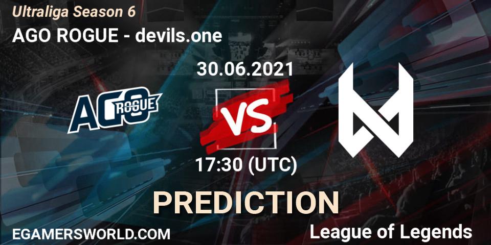 AGO ROGUE vs devils.one: Match Prediction. 30.06.2021 at 17:30, LoL, Ultraliga Season 6
