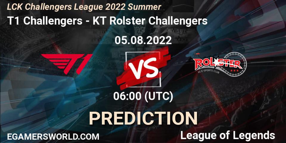 T1 Challengers vs KT Rolster Challengers: Match Prediction. 05.08.22, LoL, LCK Challengers League 2022 Summer