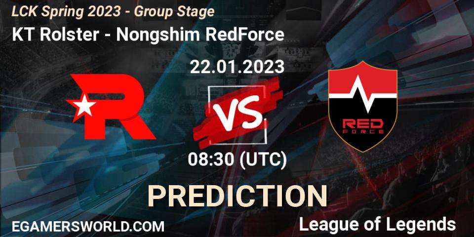 KT Rolster vs Nongshim RedForce: Match Prediction. 22.01.23, LoL, LCK Spring 2023 - Group Stage