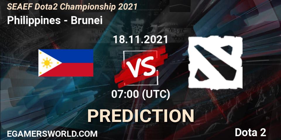 Philippines vs Brunei: Match Prediction. 18.11.2021 at 06:54, Dota 2, SEAEF Dota2 Championship 2021