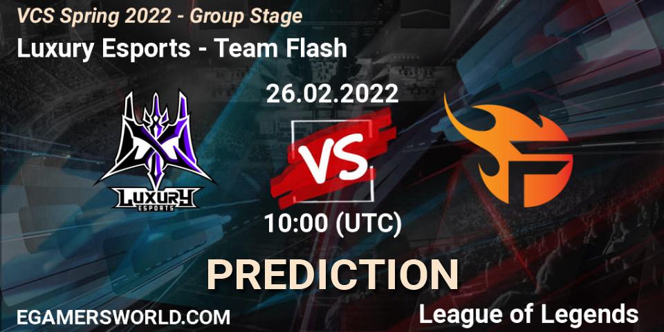 Luxury Esports vs Team Flash: Match Prediction. 26.02.2022 at 10:00, LoL, VCS Spring 2022 - Group Stage 