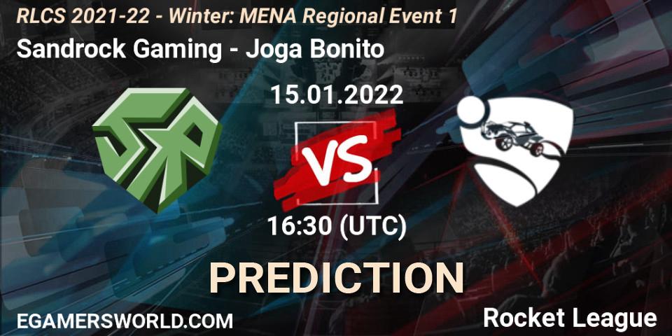 Sandrock Gaming vs Joga Bonito: Match Prediction. 15.01.22, Rocket League, RLCS 2021-22 - Winter: MENA Regional Event 1