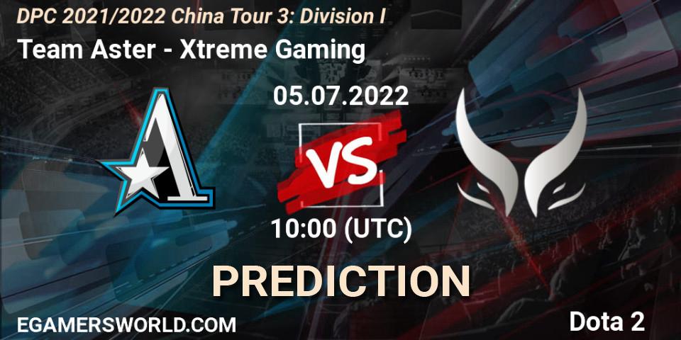 Team Aster vs Xtreme Gaming: Match Prediction. 05.07.22, Dota 2, DPC 2021/2022 China Tour 3: Division I