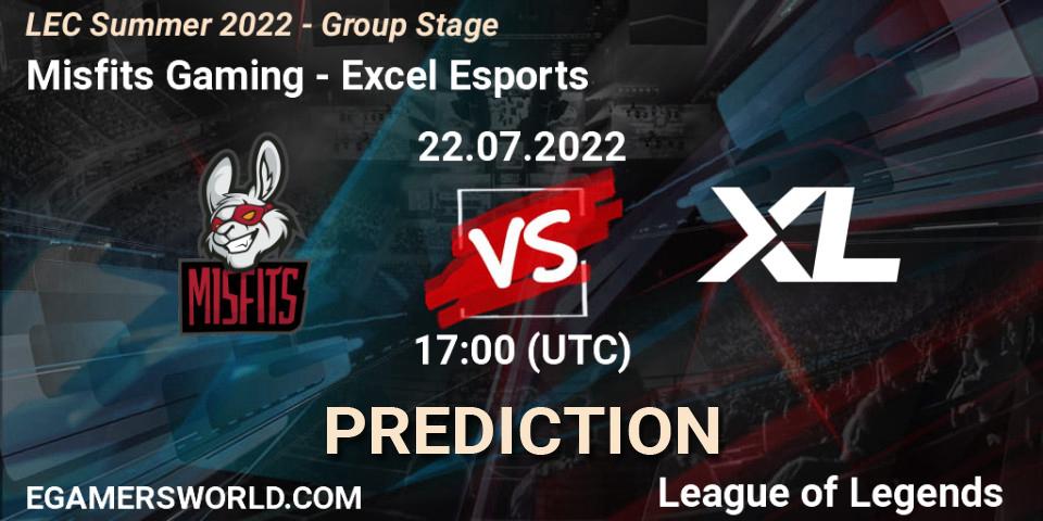 Misfits Gaming vs Excel Esports: Match Prediction. 22.07.22, LoL, LEC Summer 2022 - Group Stage