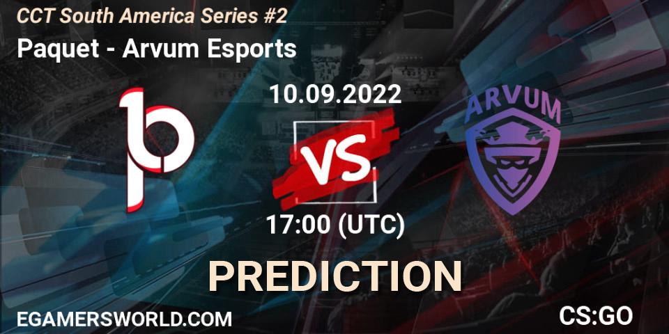 Paquetá vs Arvum Esports: Match Prediction. 10.09.2022 at 17:45, Counter-Strike (CS2), CCT South America Series #2
