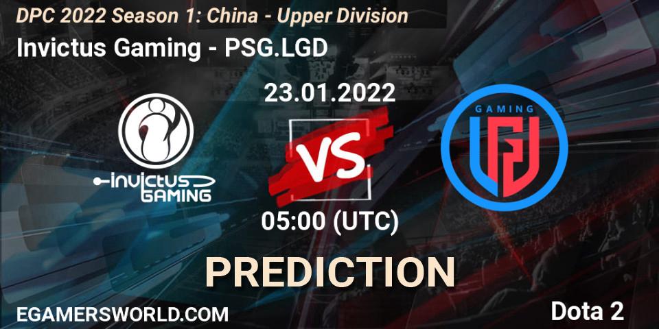 Invictus Gaming vs PSG.LGD: Match Prediction. 23.01.22, Dota 2, DPC 2022 Season 1: China - Upper Division