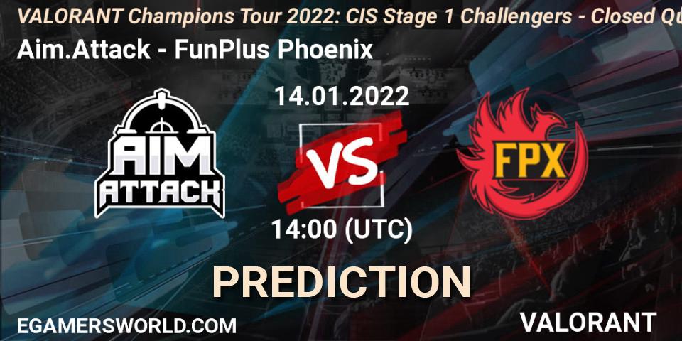 Aim.Attack vs FunPlus Phoenix: Match Prediction. 14.01.2022 at 14:00, VALORANT, VCT 2022: CIS Stage 1 Challengers - Closed Qualifier 1