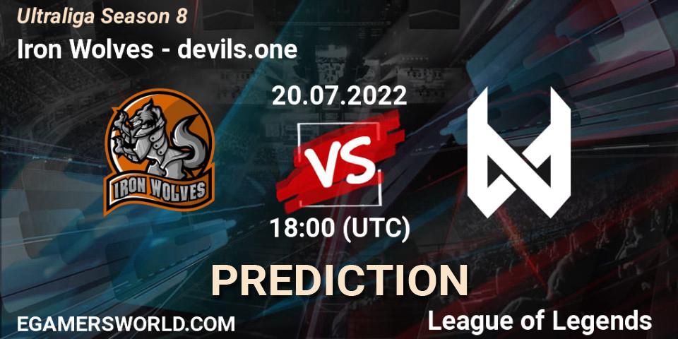 Iron Wolves vs devils.one: Match Prediction. 20.07.2022 at 18:00, LoL, Ultraliga Season 8