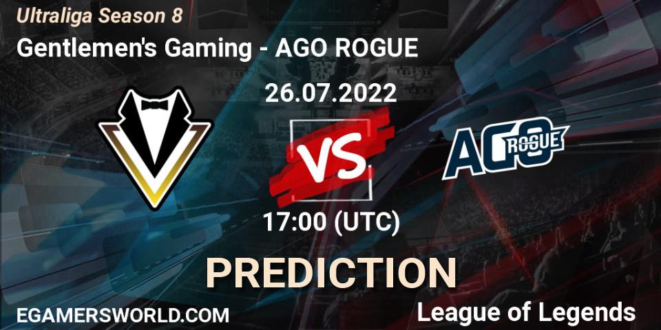 Gentlemen's Gaming vs AGO ROGUE: Match Prediction. 26.07.2022 at 17:00, LoL, Ultraliga Season 8