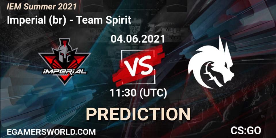Imperial (br) vs Team Spirit: Match Prediction. 04.06.2021 at 11:30, Counter-Strike (CS2), IEM Summer 2021