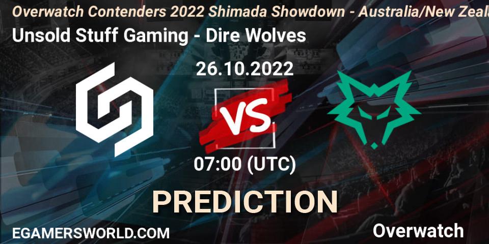 Unsold Stuff Gaming vs Dire Wolves: Match Prediction. 26.10.2022 at 07:00, Overwatch, Overwatch Contenders 2022 Shimada Showdown - Australia/New Zealand - October