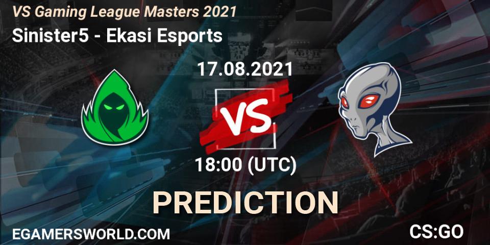 Sinister5 vs Ekasi Esports: Match Prediction. 17.08.21, CS2 (CS:GO), VS Gaming League Masters 2021