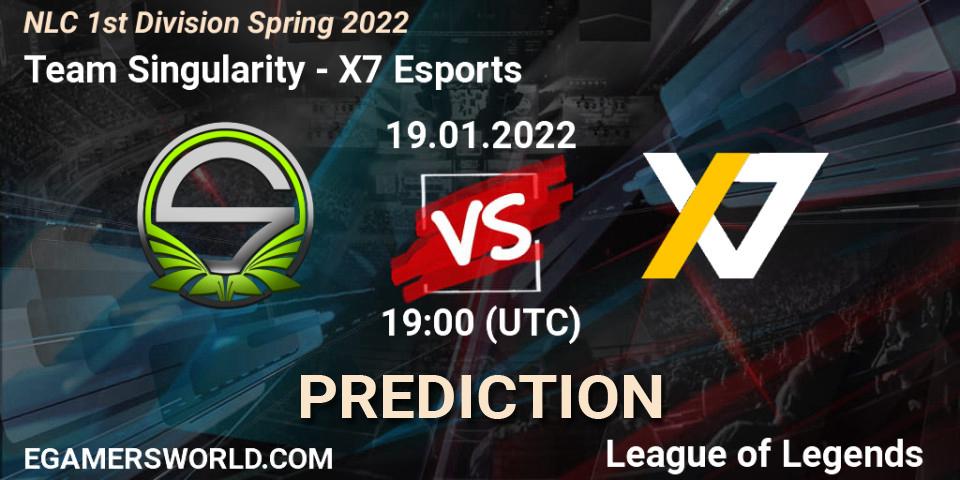 Team Singularity vs X7 Esports: Match Prediction. 19.01.2022 at 19:00, LoL, NLC 1st Division Spring 2022