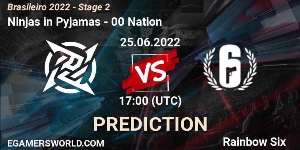 Ninjas in Pyjamas vs 00 Nation: Match Prediction. 25.06.2022 at 17:00, Rainbow Six, Brasileirão 2022 - Stage 2