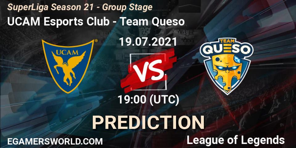 UCAM Esports Club vs Team Queso: Match Prediction. 19.07.2021 at 18:00, LoL, SuperLiga Season 21 - Group Stage 