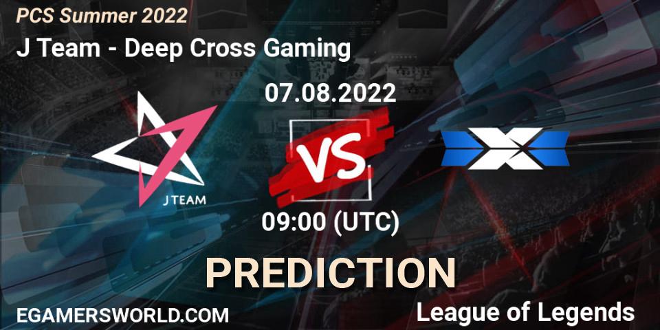 J Team vs Deep Cross Gaming: Match Prediction. 07.08.2022 at 10:00, LoL, PCS Summer 2022