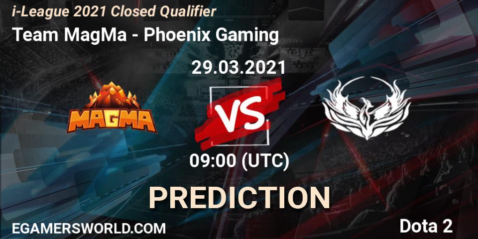 Team MagMa vs Phoenix Gaming: Match Prediction. 29.03.2021 at 08:06, Dota 2, i-League 2021 Closed Qualifier