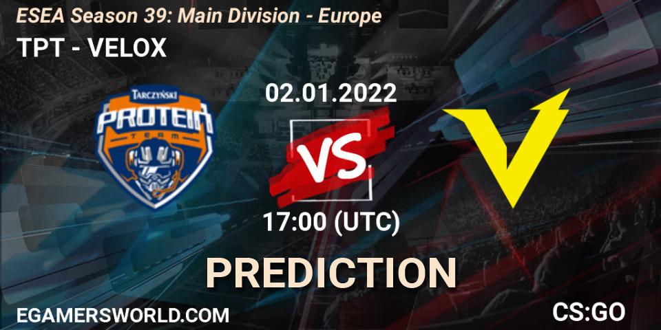 Tarczyński Protein Team vs VELOX: Match Prediction. 02.01.2022 at 17:00, Counter-Strike (CS2), ESEA Season 39: Main Division - Europe