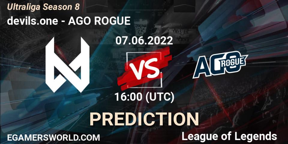 devils.one vs AGO ROGUE: Match Prediction. 07.06.2022 at 16:00, LoL, Ultraliga Season 8