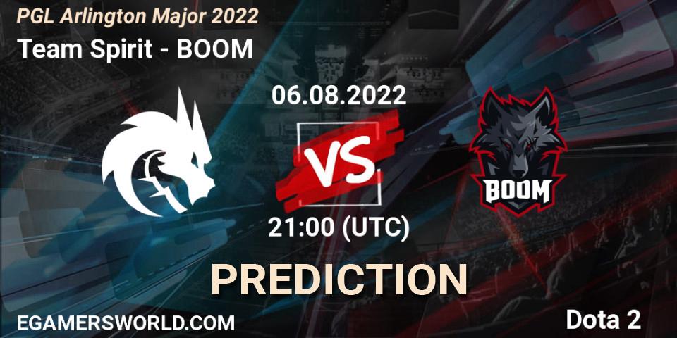 Team Spirit vs BOOM: Match Prediction. 06.08.2022 at 21:43, Dota 2, PGL Arlington Major 2022 - Group Stage
