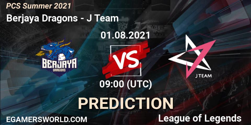 Berjaya Dragons vs J Team: Match Prediction. 01.08.2021 at 09:00, LoL, PCS Summer 2021