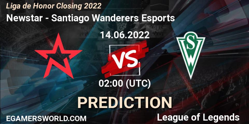 Newstar vs Santiago Wanderers Esports: Match Prediction. 14.06.2022 at 02:00, LoL, Liga de Honor Closing 2022