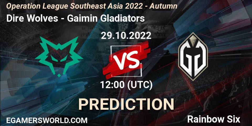 Dire Wolves vs Gaimin Gladiators: Match Prediction. 29.10.2022 at 11:30, Rainbow Six, Operation League Southeast Asia 2022 - Autumn