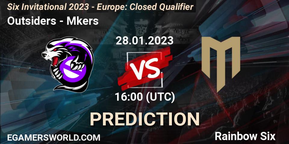 Outsiders vs Mkers: Match Prediction. 28.01.23, Rainbow Six, Six Invitational 2023 - Europe: Closed Qualifier