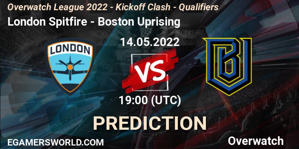 London Spitfire vs Boston Uprising: Match Prediction. 14.05.22, Overwatch, Overwatch League 2022 - Kickoff Clash - Qualifiers