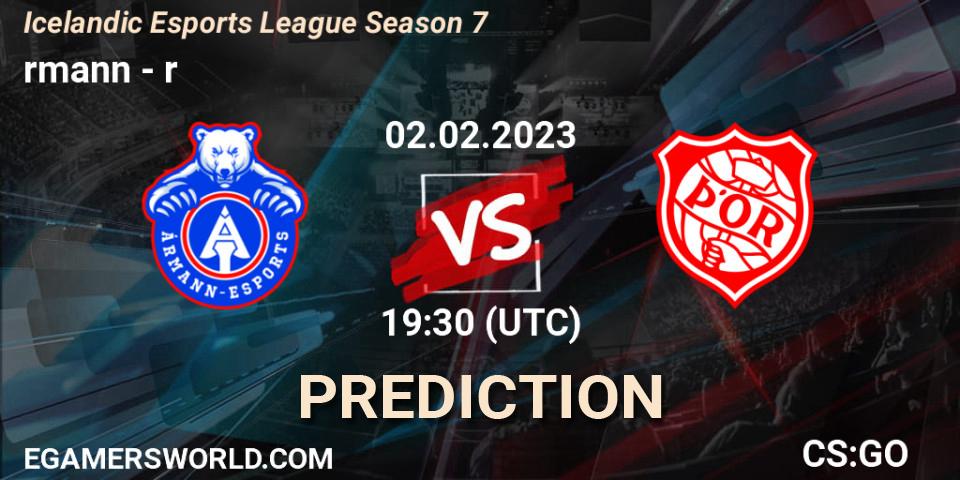 Ármann vs Þór: Match Prediction. 02.02.23, CS2 (CS:GO), Icelandic Esports League Season 7